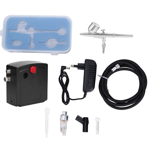 T100K Mini Luftkompressorset Airbrush Sprayset för Kroppsmålning Tatuering (EU 220V)