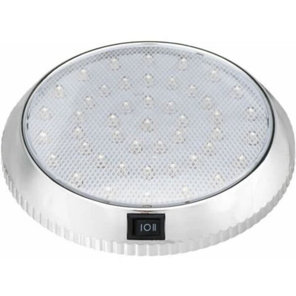 12V LED-interiørbelysning til autocampere, campingvogne og både – Med afbryder – Kromfinish – Kold hvid