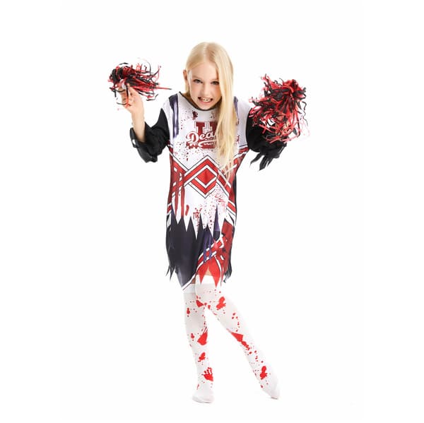 Barn Zombie Cheerleader Klänning Halloween Kostym L