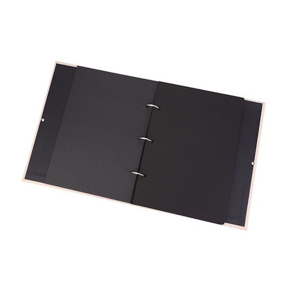 Kreativ Linned DIY Håndlavet Kortalbum Scrapbog Simpel Løsblad med Rebstropper 30 Sider (Beige)