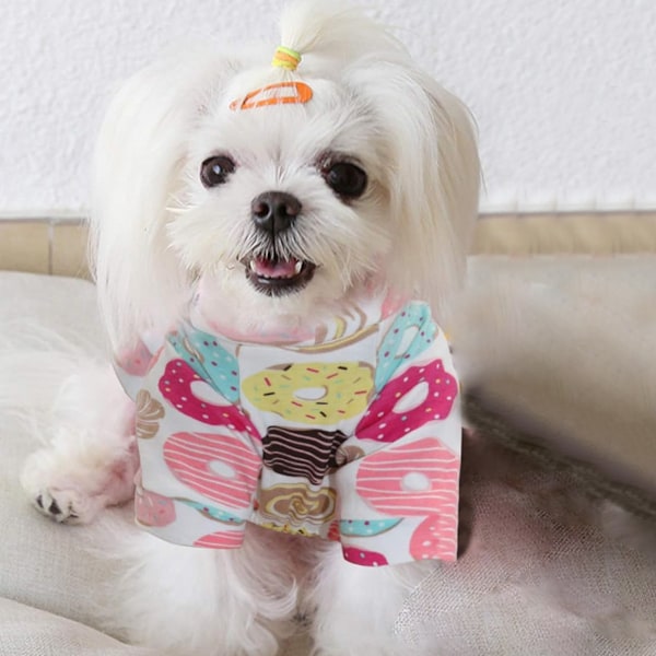 Hvalpebløde Pyjamas, Bomuldshvalpe-Overaller, Kæledyrs Jumpsuits, Hyggelige Bodystoffer til Små Hunde og Katte (Donut)