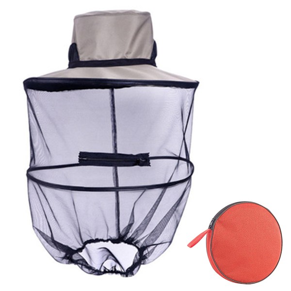 Fiskeinsektsavvisande Mygghatt Andningsbar Utomhushatt Nättyg Anti-bi Solskydd Mask