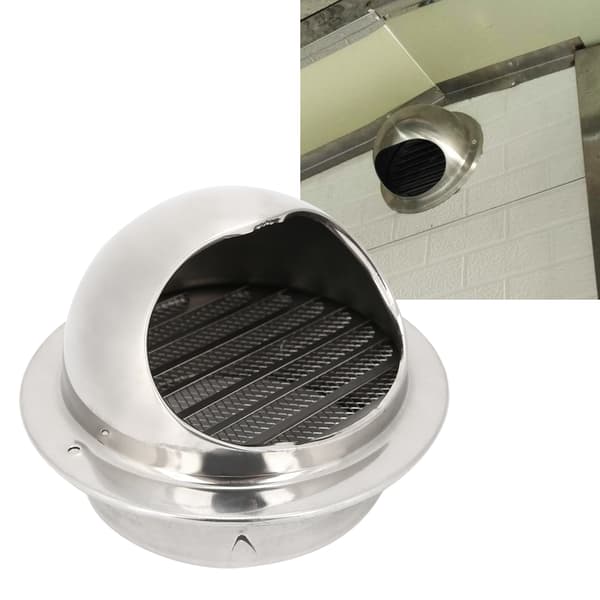 Ventilation Solution, Round Stainless Steel Ventilation Hood Offers Proper Ventilation and Smooth Surface for Your Kitchen or Bathroom