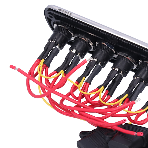 12V 20A Karbonfiberbryter IP66 Panel Trykknapp Blå Rød LED Modifisering for Yacht RV