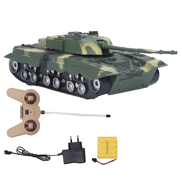 RC Tank 4 Kanaler Lang Span Klatring Multi Vinkel Rotation 1:32 Kampvogn Legetøj til Børn EU Stik 110‑240V Camouflage Hovedkampvogn