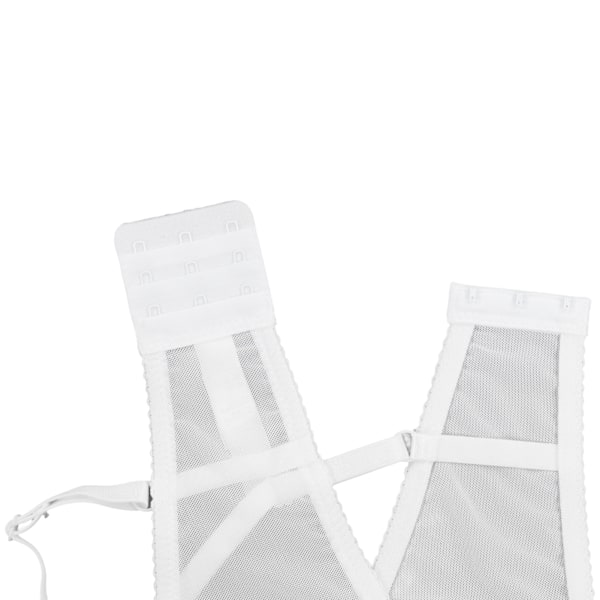 Spetsbh-set Underkläder Blommig Justerbar Rem V-ringad Transparent Bh Trosset för Kvinnor Vit 70B