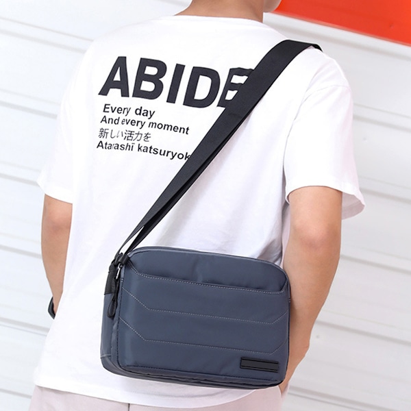 Herrar Axelväska Nylon Messenger Bag Crossbody Plånbok Vattentät Lätt för Resor Arbete Utomhus