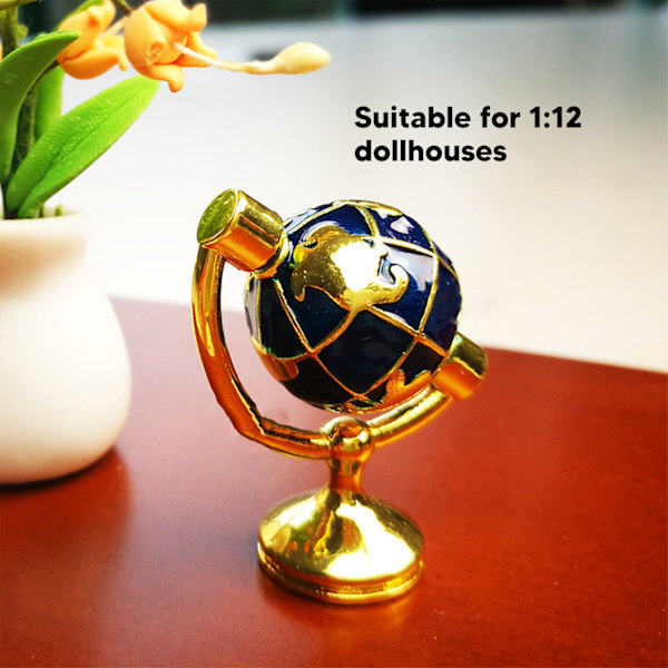 1:12 Dukkehustorglobe Metall Solid Blank Glansfull Utsøkt Dukkehustorglobemodell Studie Møbler