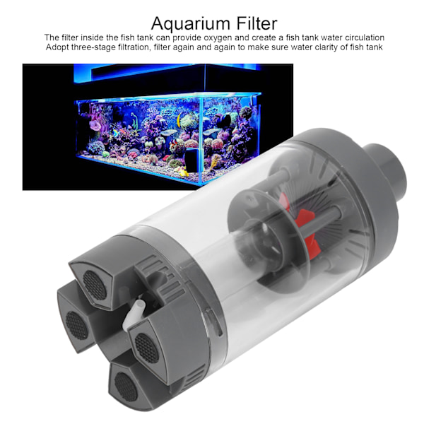 Akvarium UltraQuiet Inbyggd Filter Fisktank 3-stegs Multifunktionell Vattenfilter (ZY-Y01)