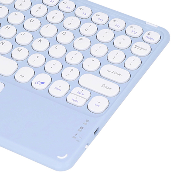 Trådlöst tangentbord med rundade tangenter Ergonomisk design Ultratunt Smart Touch Trådlöst tangentbord för surfplattor Bärbara datorer Lila