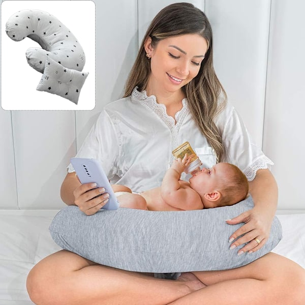 Amningskuddeöverdrag och amnings- och flaskmatningslokalisator, stöd för bebis