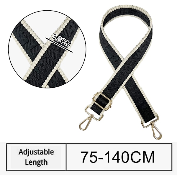 Väska Strap, Ersättnings Axelrem för Handväska, 3,8cm Bred Axelrem Ersättning, Justerbar 75-140cm
