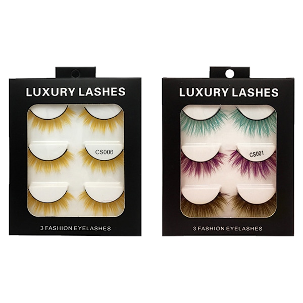6 Par Fluffiga Fransar 3D Mink Fransar Långa Tjocka Falska Fransar Fransar Makeup Mink Fransar