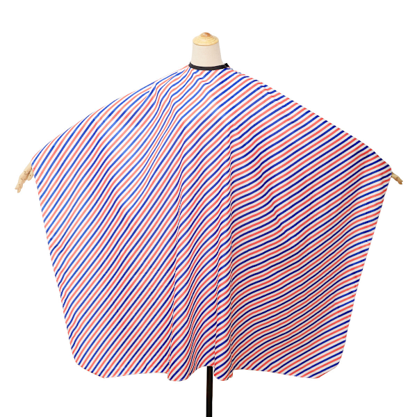 Salon Cape Polyester Hiustenleikkaus Esiliina Hiustenleikkausviitta, 57”x63”, Punainen, Sininen ja Valkoiset Raidat