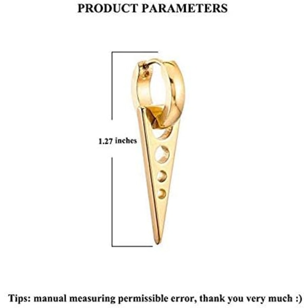 Hule-ut trekant punk rock huggie ørepynt i rustfritt stål