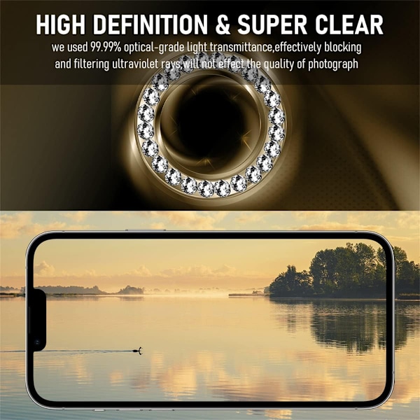 Til iPhone 16 Pro 16 Pro Max Kameralinsebeskytter hærdet glas+metalring - Guld Guld