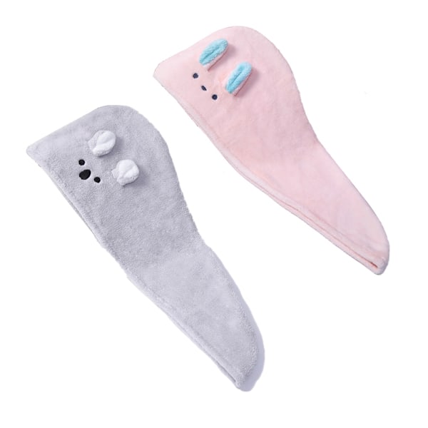 Mikrofiber Hårhandduk Wrap - Snabb Magisk Hårtorkningshatt - Anti-Frizz Lockigt Hårtorkningshanddukar 2-pack