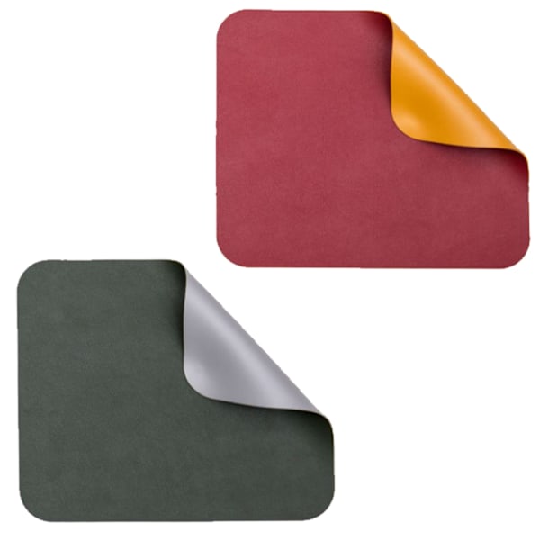 2-pack musmattor, vattentät lädermusmatta, fungerar för datorer, bärbara datorer, kontor/hem - 25*21CM