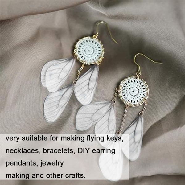 70 par Dragonfly-vinger Charms Kunstige Butterfly-vinger Charms Håndverk Vinger Ørepynt Charms for Kvinner Ørepynt Henger Smykker