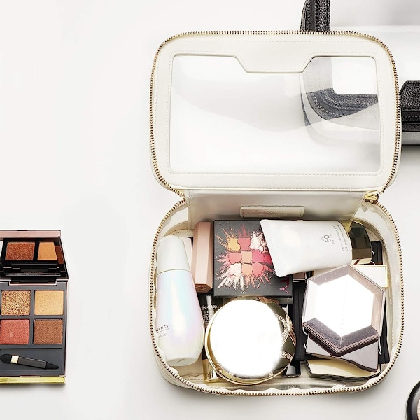 Klar Makeuptaske Toilettaske Multifunktionel Rejsetaske Makeuptogkasse Bærbar Kosmetik Organizer Transparent Opbevaringstaske Hvid