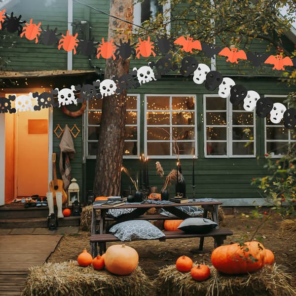 Halloween-vimpler, græskar-halloweenbanner, 6-pak Halloween-pynt