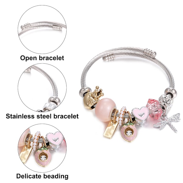 2 stk. Charm Armbånd til Kvinder, Armbånd til Kvinder, Jule- og Valentinsdagsgaver