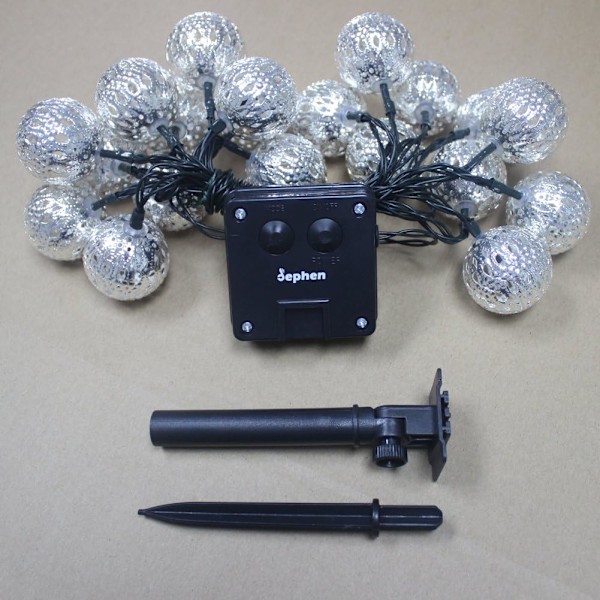 Solar String Lights - Flerfärgad Marockansk Lights String 20 LED Globe String Lights 15ft Solar Decor Lights Utomhusdekoration för uteplats bakgård