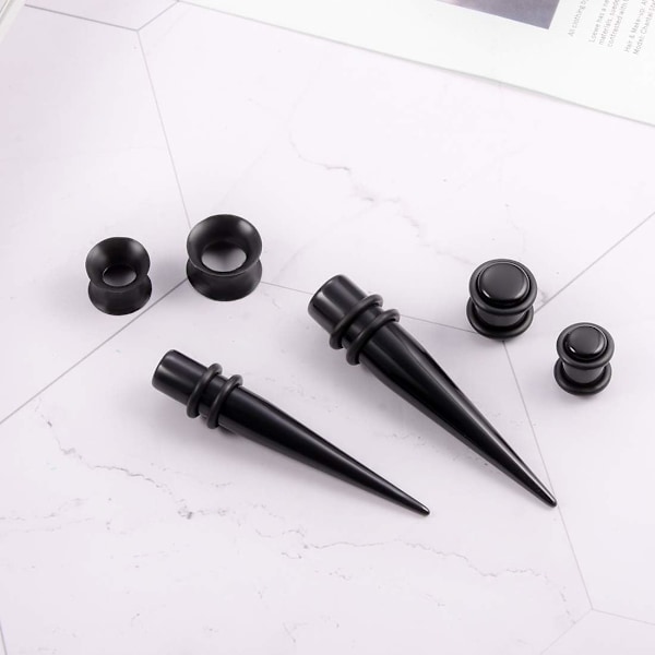 Tunnel Set 1.6-10 mm Stretch Set Akryl Stretchstavar Koniska Stretchstavar Silikon Öronutvidgare 3 mm 4 mm 5 mm 6 mm 8 mm 10 mm 12 mm Pluggar Pack med 50