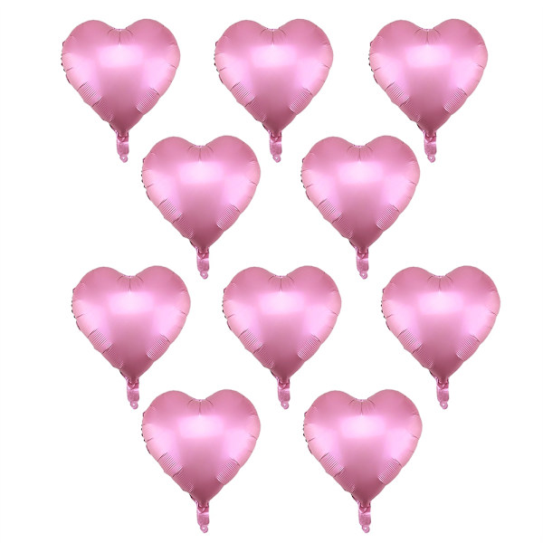 10 stk. 18\" Multifarvede Hjerteformede Latexballoner Bryllup Fest Dekoration Ballon (Pink)