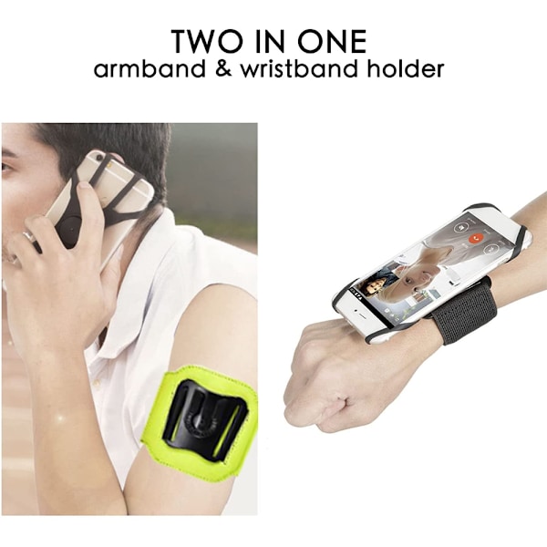 2-i-1 Armband Wristband Telefonhållare, Avtagbar Löptelefonfäste