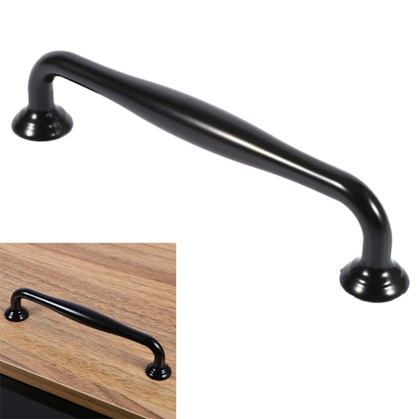 Black Zinc Alloy Shoe Cabinet Door Handles Cupboard Knob Wardrobe Drawer Pull 128mm