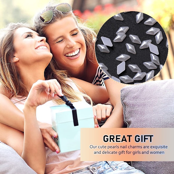 6 Påsar 1200 st Vita Nagelcharms Platta Baktill Hjärta/Kvadrat/Triangel/Diamant Flera Former 3D Nagelcharms Material Dekorationer för Nagelkonst DIY Hantverk