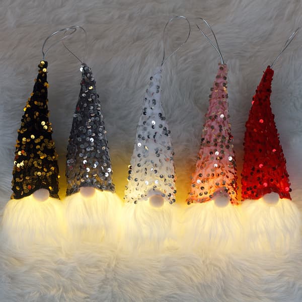 New Christmas Decoration with Lights Faceless Doll Charm Glitter
