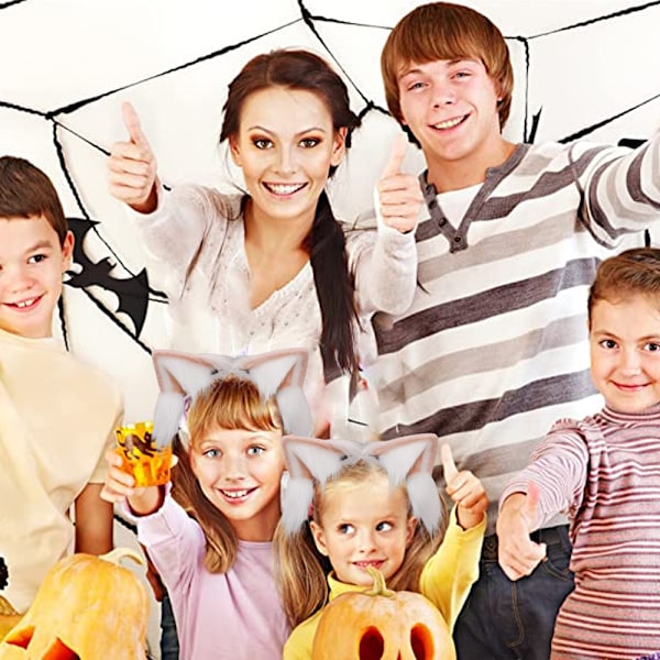 Eläinten korvat söpöt plushiset kissankorvat hiuspinni päähine Halloween-asuun juhliin