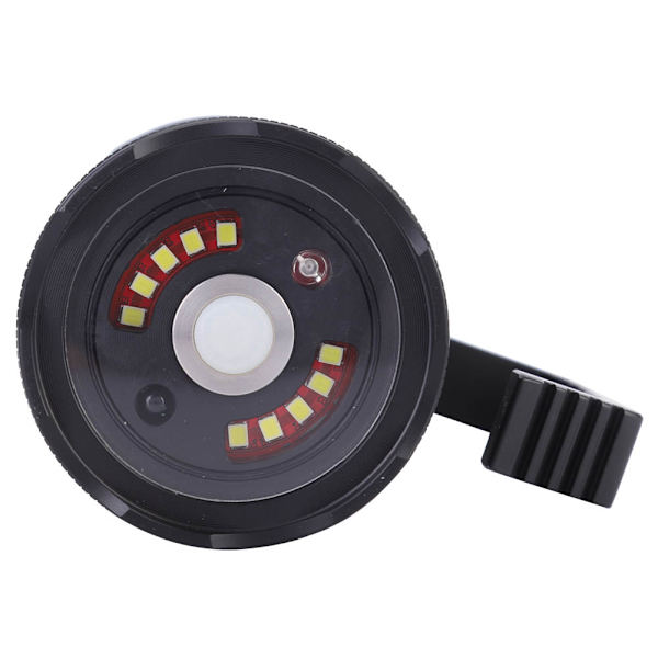 Outdoor Bärbar LED Handlampa Ficklampa Fyra Färger Byt för Nattfiske Vandring Inbyggt Batteri USB Laddning svart