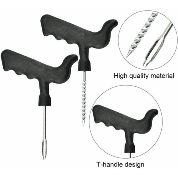 30 st naturgummi däckreparationsbits bildäcksbit 6MM10CM Motorcykeldäckreparationssats med 2 installationsverktyg Tubeless reparationssats Motorcykel Auto