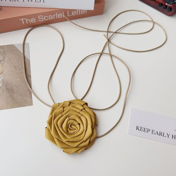 Blomster Rose Choker Halskjede Blomster Choker Rosett Choker Halskjede Y2K Smykker for Kvinner Jenter Brud Bryllup Fest