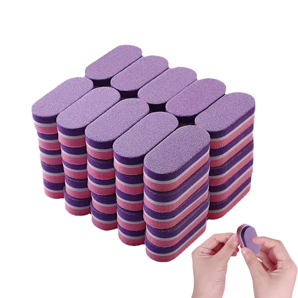 Mini Nagelfilsblock, 100/180 Grit Svamp Nagelfils för Akrylnaglar, Poleringsblock Dubbelsidigt för Manikyrverktyg