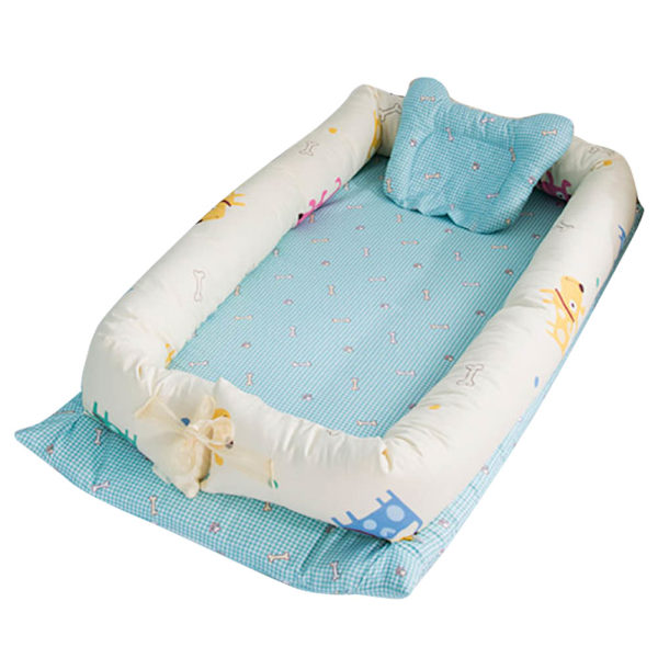 Bomulls Baby Snuggle Nest Bionisk Säng Bärbar Nyfödd Sov Lounger