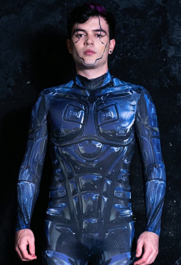 (S) Cyber Spandexdragt til mænd, Halloweenkostume