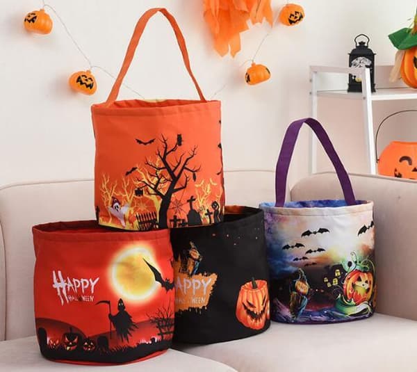 Halloween-godispåse för barn med lysande pumpa Purple