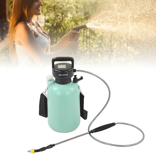 5L Akullakäyttöinen Suihkepullo 3 Suuttimella 2000mAh Latautuva Sylinterimäinen Sähköinen Puutarha- ja NurmikkoSuihkepullo Vihreä