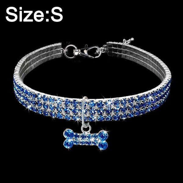 Fantastisk 3-rækket rhinesten halskæde til kæledyr kat hund krave Bling Rhinestone