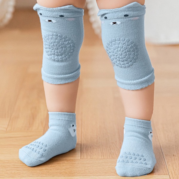 6 par Babysokker med Anti-Skli, Småbarns Knebeskyttere og Babyskli-sikre Kneputer
