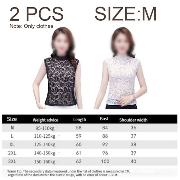 Falsk Crop, Dame Blonderet Falsk Krave Halv Bluse Elegant Krave Ærmeløs Trøje Underundertøj Falsk Krave