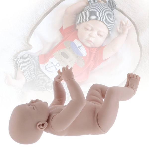 23 Tums DIY Omålad Vinyl Babypojkedockdelar Livsliknande Mjuk Beröring Reborn Dockkit