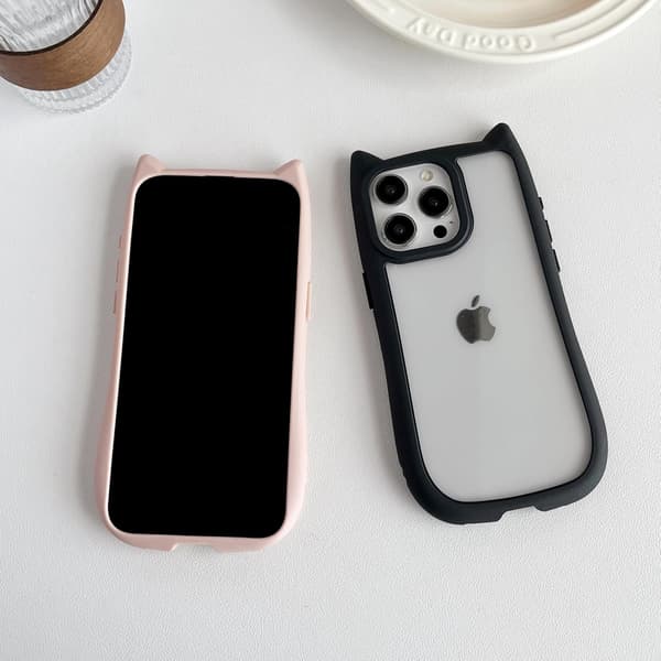 (Blå, för iPhone 14) Sött Kattöra Transparent Mobilskal Kompatibelt med iPhone 14 Skal
