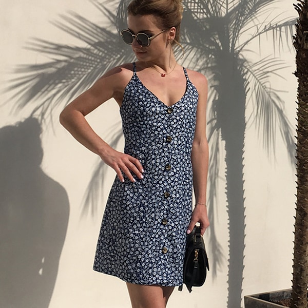 Sommerkjole til kvinder - Casual, Polka Dot, Løstsiddende Midi