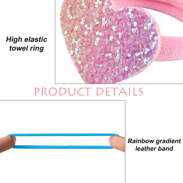 12 stk Glitter Hårstrikk for Små Jenter Elastiske Gummibånd Hårstrikk for Småjenter Hårtilbehør