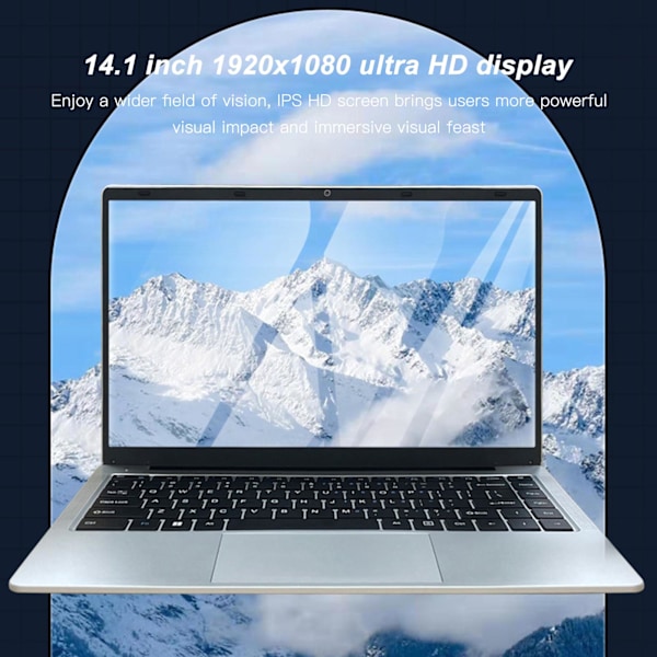 14,1 tums FHD Laptop Ultra Slim 8GB DDR4 RAM för Intel Celeron J4105 Processor Laptop PC för Windows 10 11 100‑240V 256GB EU-kontakt